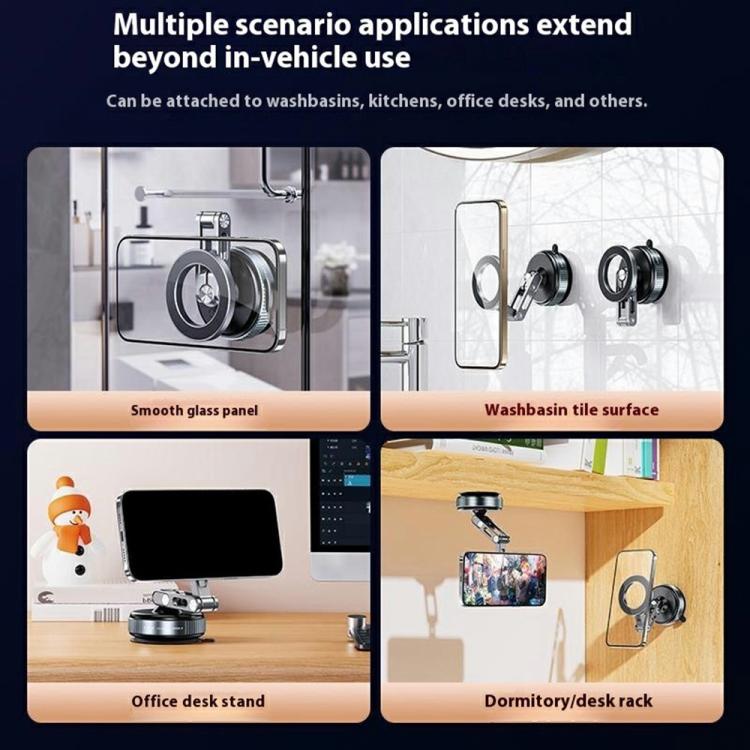 X53 Vacuum Suction Cup 360 Rotation Foldable Cellphone Bracket Magnetic Car Dashboard Phone Holder - Universal Car Holders by buy2fix | Online Shopping UK | buy2fix