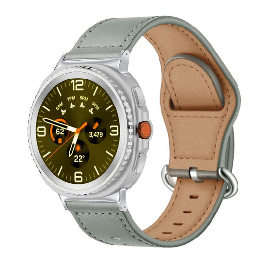 For Galaxy Watch9 / 8 / 8 Classic Classic Buckle Genuine Leather Watch Band(Light Gray)