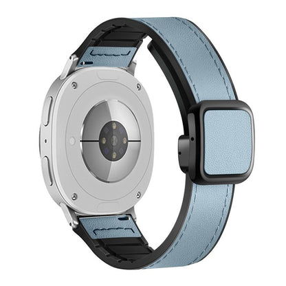 For Samsung Galaxy Watch8 / Watch8 Classic Square Magnetic Buckle Leather Skin Silicone Watch Band(Starlight Blue) - Watch Bands by buy2fix | Online Shopping UK | buy2fix