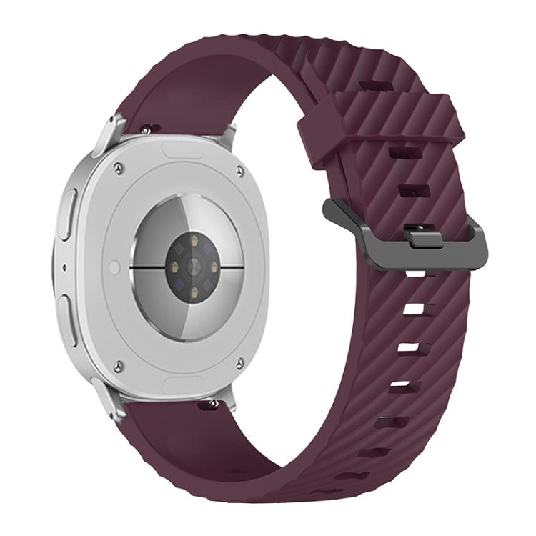 For Samsung Galaxy Watch8 / Watch8 Classic Black Buckle Spruce Silicone Watch Band(Wine Red) - Watch Bands by buy2fix | Online Shopping UK | buy2fix