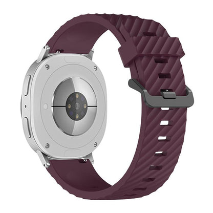 For Samsung Galaxy Watch8 / Watch8 Classic Black Buckle Spruce Silicone Watch Band(Wine Red) - Watch Bands by buy2fix | Online Shopping UK | buy2fix