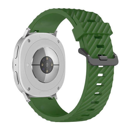 For Samsung Galaxy Watch8 / Watch8 Classic Black Buckle Spruce Silicone Watch Band(Army Green) - Watch Bands by buy2fix | Online Shopping UK | buy2fix