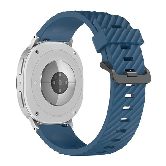 For Samsung Galaxy Watch8 / Watch8 Classic Black Buckle Spruce Silicone Watch Band(Dark Blue) - Watch Bands by buy2fix | Online Shopping UK | buy2fix