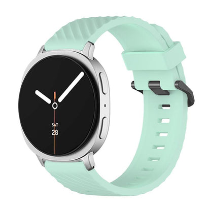 For Samsung Galaxy Watch8 / Watch8 Classic Black Buckle Spruce Silicone Watch Band(Teal Blue) - Watch Bands by buy2fix | Online Shopping UK | buy2fix