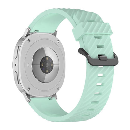 For Samsung Galaxy Watch8 / Watch8 Classic Black Buckle Spruce Silicone Watch Band(Teal Blue) - Watch Bands by buy2fix | Online Shopping UK | buy2fix