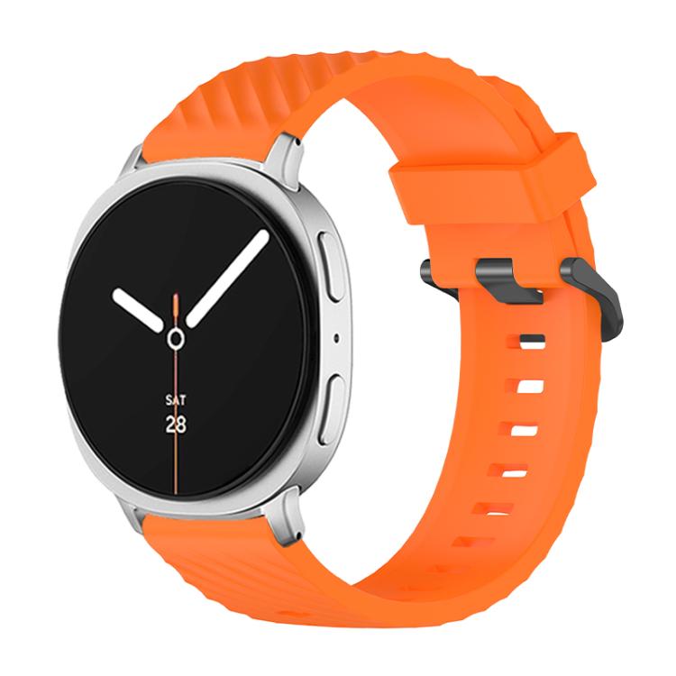 For Samsung Galaxy Watch8 / Watch8 Classic Black Buckle Spruce Silicone Watch Band(Orange) - Watch Bands by buy2fix | Online Shopping UK | buy2fix