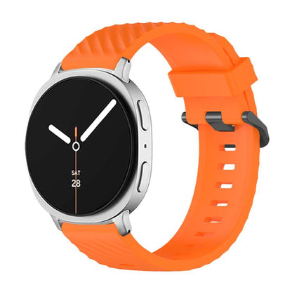 For Samsung Galaxy Watch8 / Watch8 Classic Black Buckle Spruce Silicone Watch Band(Orange) - Watch Bands by buy2fix | Online Shopping UK | buy2fix