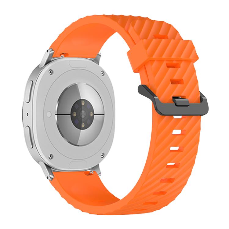 For Samsung Galaxy Watch8 / Watch8 Classic Black Buckle Spruce Silicone Watch Band(Orange) - Watch Bands by buy2fix | Online Shopping UK | buy2fix