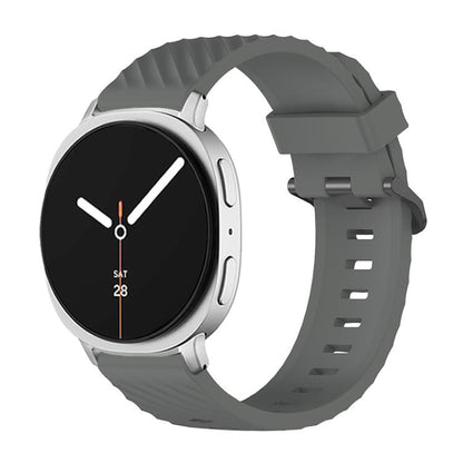 For Samsung Galaxy Watch8 / Watch8 Classic Black Buckle Spruce Silicone Watch Band(Space Gray) - Watch Bands by buy2fix | Online Shopping UK | buy2fix
