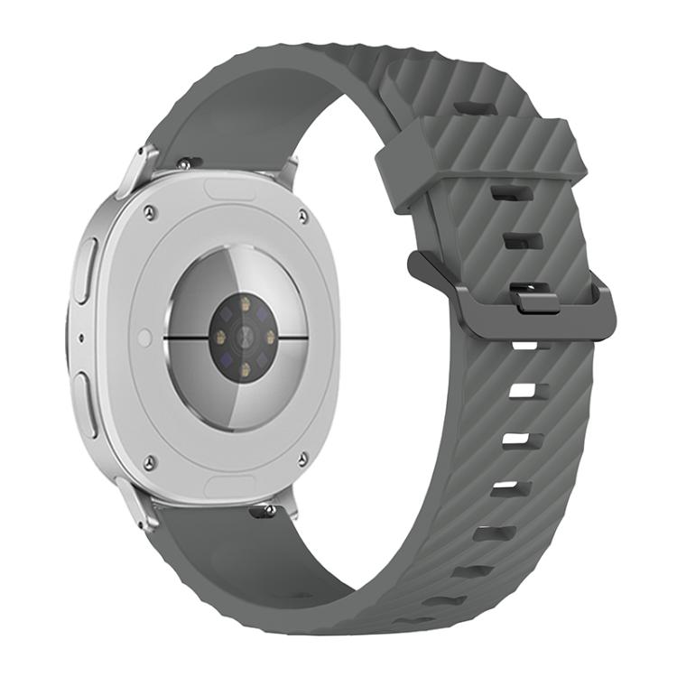 For Samsung Galaxy Watch8 / Watch8 Classic Black Buckle Spruce Silicone Watch Band(Space Gray) - Watch Bands by buy2fix | Online Shopping UK | buy2fix