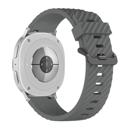 For Samsung Galaxy Watch8 / Watch8 Classic Black Buckle Spruce Silicone Watch Band(Space Gray) - Watch Bands by buy2fix | Online Shopping UK | buy2fix