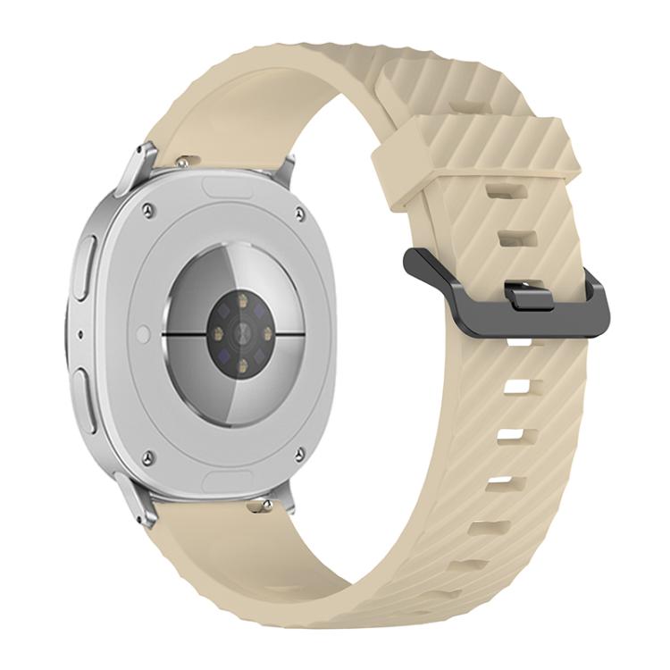 For Samsung Galaxy Watch8 / Watch8 Classic Black Buckle Spruce Silicone Watch Band(Beige) - Watch Bands by buy2fix | Online Shopping UK | buy2fix