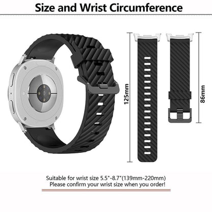 For Samsung Galaxy Watch8 / Watch8 Classic Black Buckle Spruce Silicone Watch Band(White) - Watch Bands by buy2fix | Online Shopping UK | buy2fix