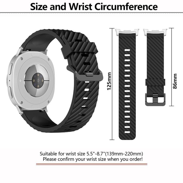 For Samsung Galaxy Watch8 / Watch8 Classic Black Buckle Spruce Silicone Watch Band(Wine Red) - Watch Bands by buy2fix | Online Shopping UK | buy2fix
