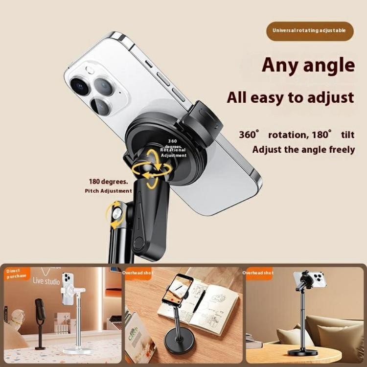 T16 Rotating Adjustable Desktop Phone Holder for Livestream Vlog Recording(Black) - Desktop Holder by buy2fix | Online Shopping UK | buy2fix