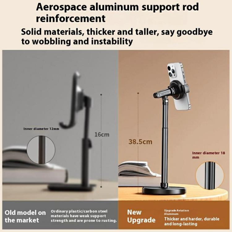 T16 Rotating Adjustable Desktop Phone Holder for Livestream Vlog Recording(Black) - Desktop Holder by buy2fix | Online Shopping UK | buy2fix