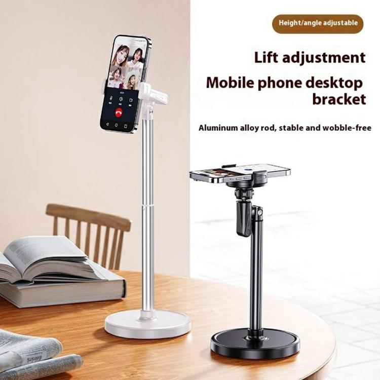 T16 Rotating Adjustable Desktop Phone Holder for Livestream Vlog Recording(White) - Desktop Holder by buy2fix | Online Shopping UK | buy2fix