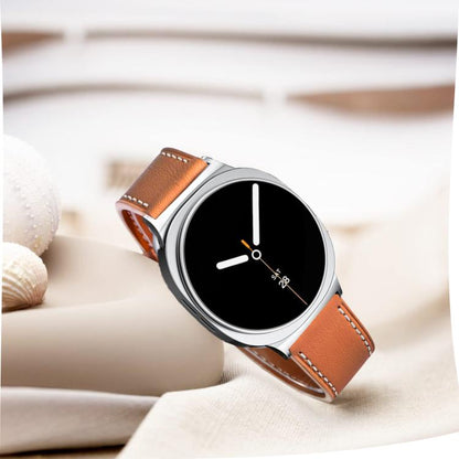 For Samsung Galaxy Watch8 / Watch8 Classic Round Tail Square Buckle Leather Watch Band(Brown) - Watch Bands by buy2fix | Online Shopping UK | buy2fix