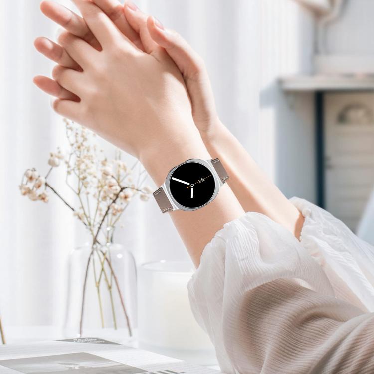 For Samsung Galaxy Watch8 / Watch8 Classic Round Tail Square Buckle Leather Watch Band(Cocoa) - Watch Bands by buy2fix | Online Shopping UK | buy2fix