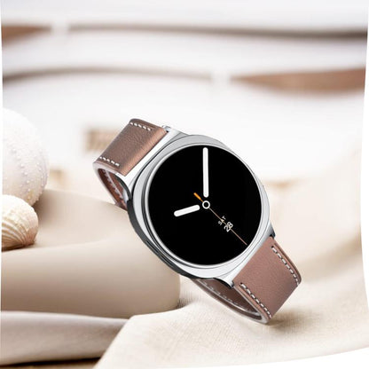 For Samsung Galaxy Watch8 / Watch8 Classic Round Tail Square Buckle Leather Watch Band(Cocoa) - Watch Bands by buy2fix | Online Shopping UK | buy2fix
