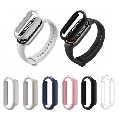 For Xiaomi Mi Band 8 / 9 Ceramic / 10 Ceramic Half Coverage Hollow PC Watch Protective Cover(Black) - Watch Cases by buy2fix | Online Shopping UK | buy2fix