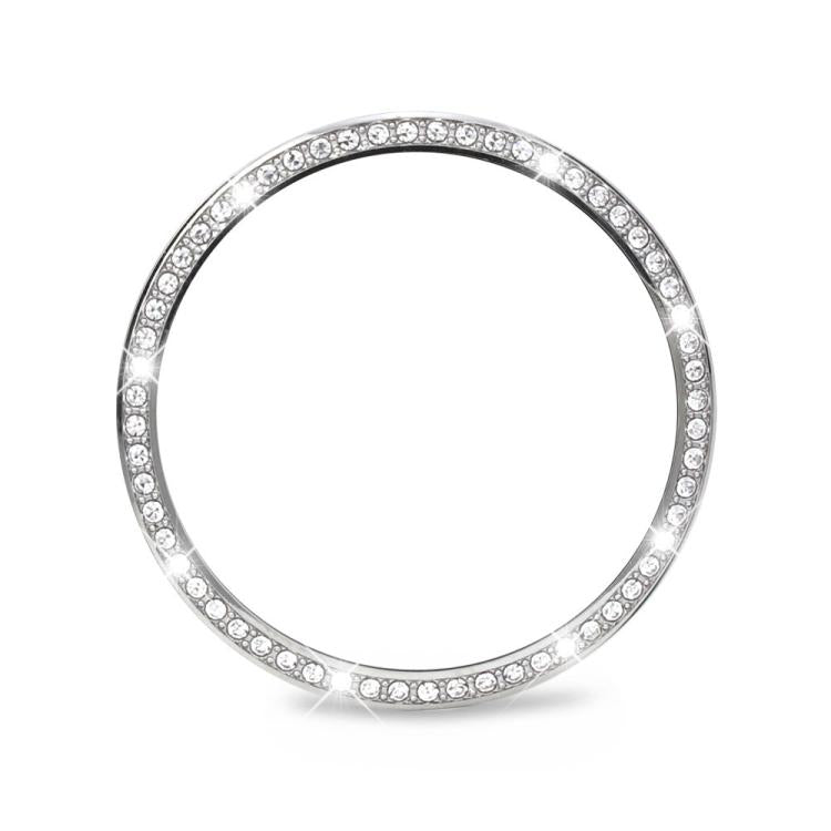 For Samsung Galaxy Watch8 40mm Diamond Bezel and Wavy Grain Stitched Color Buckle Silicone Watch Band(Midnight Blue Silver) - Watch Bands by buy2fix | Online Shopping UK | buy2fix