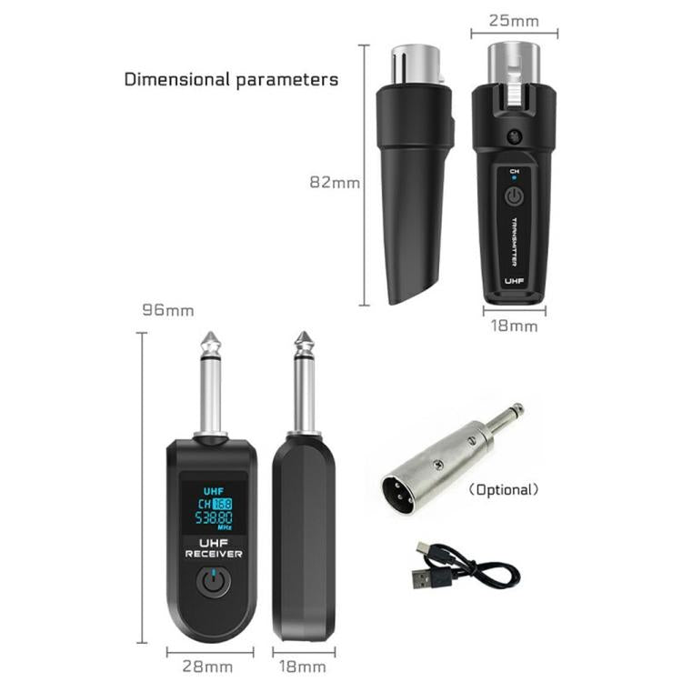 K1 For Handheld Dynamic Mic Wired to Wireless Microphone Converter, 2 Transmitter + 1 Receiver - Microphone by buy2fix | Online Shopping UK | buy2fix