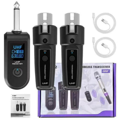 K1 For Handheld Dynamic Mic Wired to Wireless Microphone Converter, 2 Transmitter + 1 Receiver - Microphone by buy2fix | Online Shopping UK | buy2fix