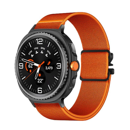For Samsung Galaxy Watch8 / Watch8 Classic Parachute Buckle Stretch Nylon Watch Band(Orange) - Watch Bands by buy2fix | Online Shopping UK | buy2fix