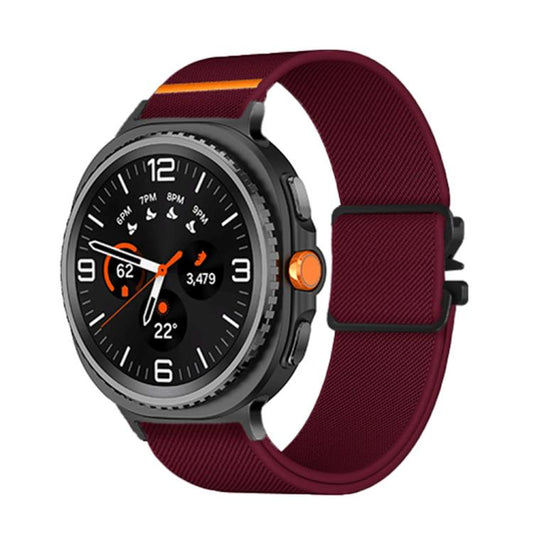 For Samsung Galaxy Watch8 / Watch8 Classic Parachute Buckle Stretch Nylon Watch Band(Wine Red) - Watch Bands by buy2fix | Online Shopping UK | buy2fix