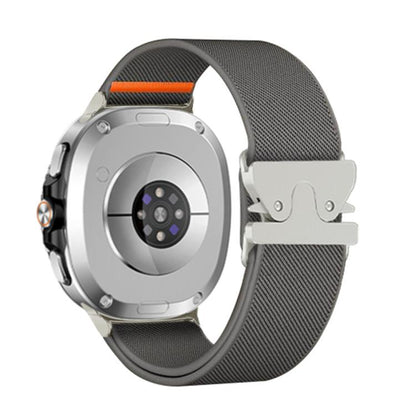 For Samsung Galaxy Watch8 / Watch8 Classic Parachute Buckle Stretch Nylon Watch Band(Dark Gray) - Watch Bands by buy2fix | Online Shopping UK | buy2fix