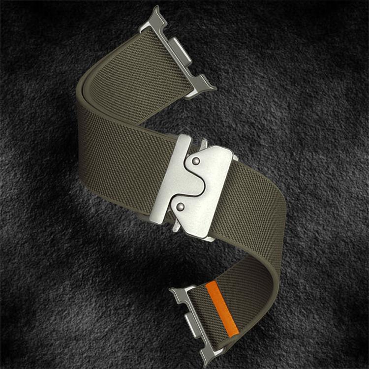 For Samsung Galaxy Watch8 / Watch8 Classic Parachute Buckle Stretch Nylon Watch Band(Army Green) - Watch Bands by buy2fix | Online Shopping UK | buy2fix