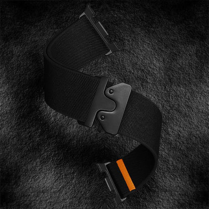 For Samsung Galaxy Watch8 / Watch8 Classic Parachute Buckle Stretch Nylon Watch Band(Black) - Watch Bands by buy2fix | Online Shopping UK | buy2fix