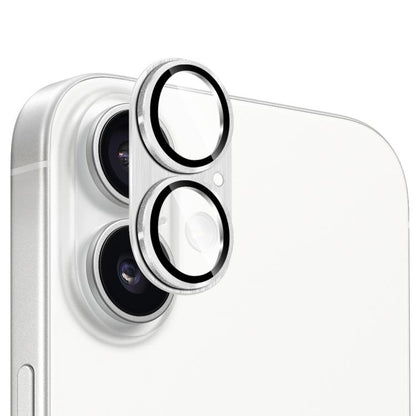 For iPhone 17 ENKAY Anti-reflection Camera Lens Brushed Aluminium Alloy Tempered Glass Film(Silver) - iPhone 17 Tempered Glass by ENKAY | Online Shopping UK | buy2fix