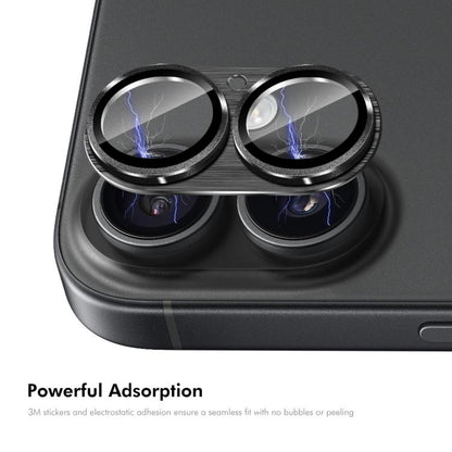 For iPhone 17 ENKAY Anti-reflection Camera Lens Brushed Aluminium Alloy Tempered Glass Film(Silver) - iPhone 17 Tempered Glass by ENKAY | Online Shopping UK | buy2fix