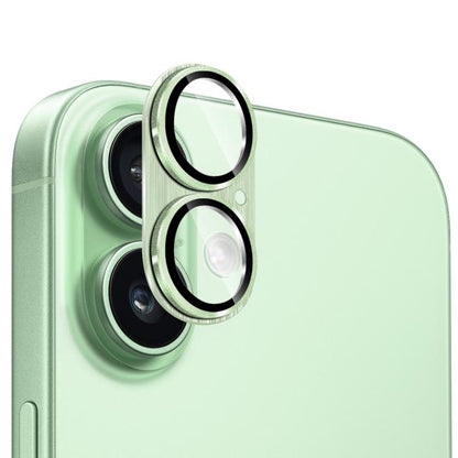 For iPhone 17 ENKAY Anti-reflection Camera Lens Brushed Aluminium Alloy Tempered Glass Film(Light Green) - iPhone 17 Tempered Glass by ENKAY | Online Shopping UK | buy2fix
