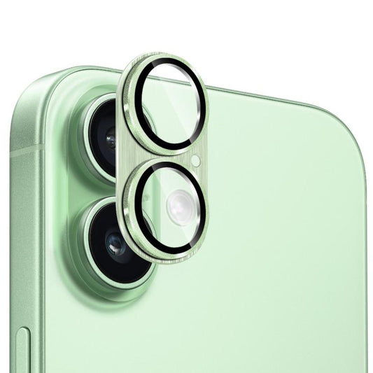 For iPhone 17 ENKAY Anti-reflection Camera Lens Brushed Aluminium Alloy Tempered Glass Film(Light Green) - iPhone 17 Tempered Glass by ENKAY | Online Shopping UK | buy2fix