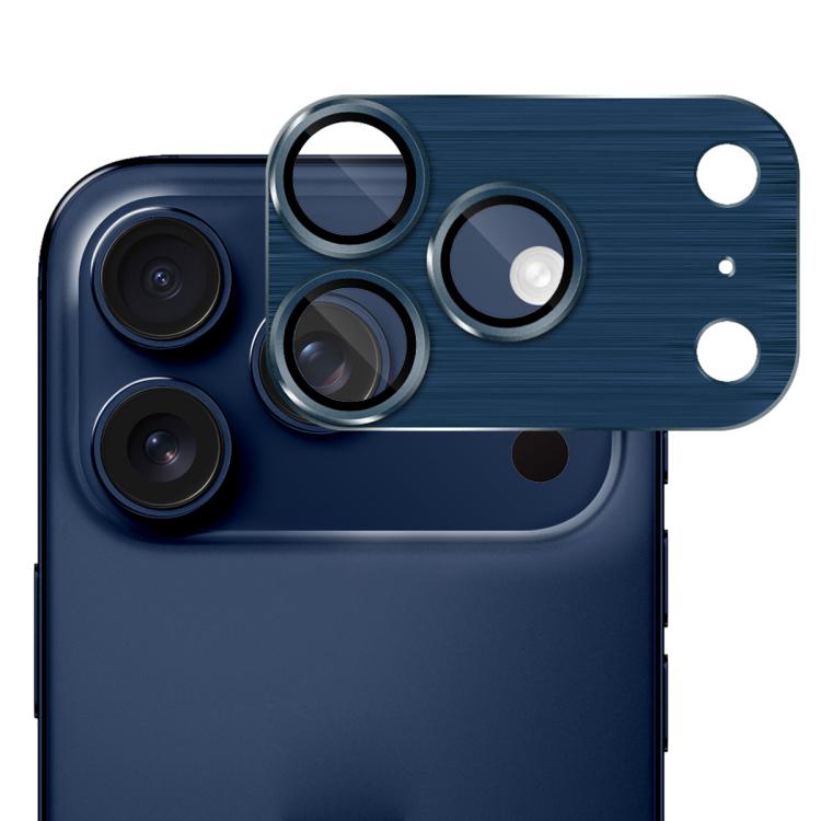 For iPhone 17 Pro Max ENKAY Anti-reflection Camera Lens Brushed Aluminium Alloy Tempered Glass Film(Blue) - iPhone 17 Pro Max Tempered Glass by ENKAY | Online Shopping UK | buy2fix