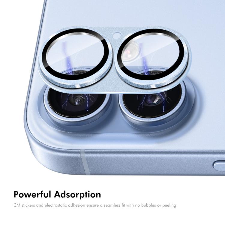 For iPhone 17 ENKAY Anti-reflection Camera Lens Frosted Armor Aluminium Alloy Tempered Glass Film(Light Blue) - iPhone 17 Tempered Glass by ENKAY | Online Shopping UK | buy2fix