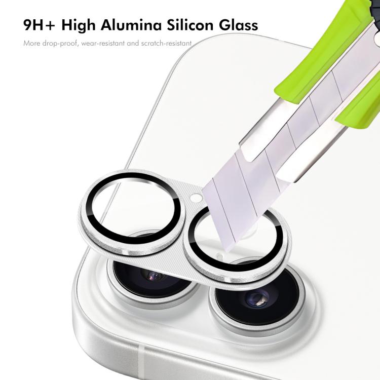 For iPhone 17 ENKAY CD Texture Aluminium Alloy Tempered Glass Lens Cover Film(Black) - iPhone 17 Tempered Glass by ENKAY | Online Shopping UK | buy2fix