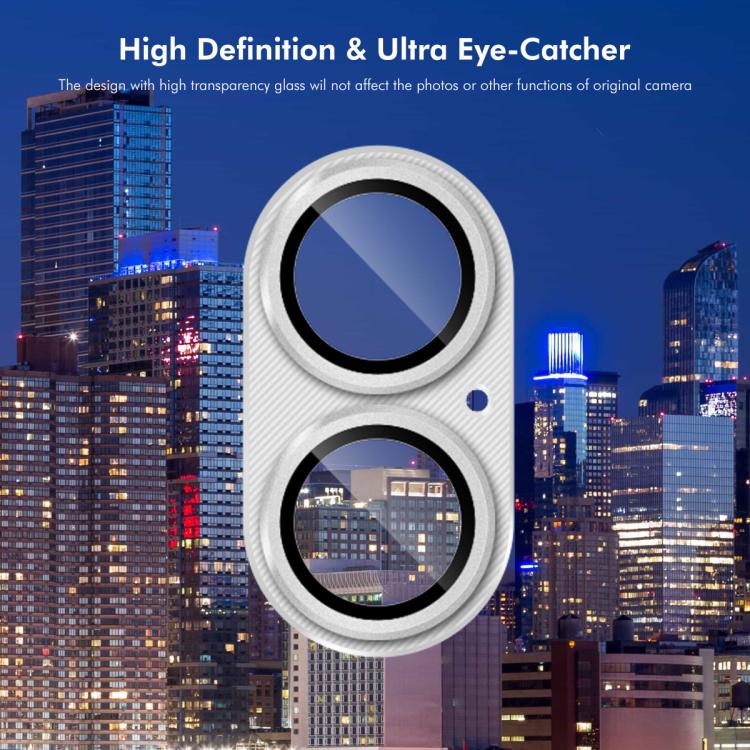 For iPhone 17 ENKAY CD Texture Aluminium Alloy Tempered Glass Lens Cover Film(Silver) - iPhone 17 Tempered Glass by ENKAY | Online Shopping UK | buy2fix