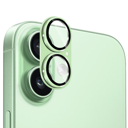 For iPhone 17 ENKAY CD Texture Aluminium Alloy Tempered Glass Lens Cover Film(Light Green) - iPhone 17 Tempered Glass by ENKAY | Online Shopping UK | buy2fix