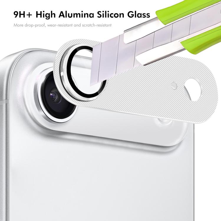 For iPhone 17 Air ENKAY CD Texture Aluminium Alloy Tempered Glass Lens Cover Film(Silver) - iPhone 17 Air Tempered Glass by ENKAY | Online Shopping UK | buy2fix
