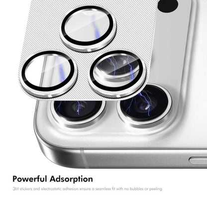 For iPhone 17 Pro Max ENKAY CD Texture Aluminium Alloy Tempered Glass Lens Cover Film(Grey) - iPhone 17 Pro Max Tempered Glass by ENKAY | Online Shopping UK | buy2fix