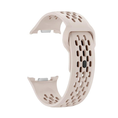 For Samsung Galaxy Watch8 44mm Rhombic Texture Bezel and Black Reverse Buckle Silicone Watch Band(Starlight Silver) - Watch Bands by buy2fix | Online Shopping UK | buy2fix