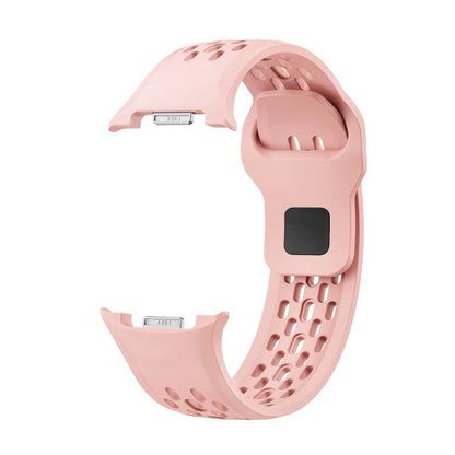For Samsung Galaxy Watch8 40mm Rhombic Texture Bezel and Black Reverse Buckle Silicone Watch Band(Pink Silver) - Watch Bands by buy2fix | Online Shopping UK | buy2fix