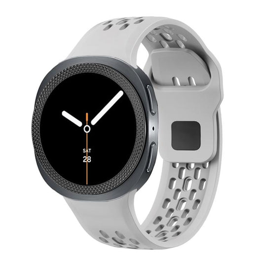 For Samsung Galaxy Watch8 40mm Rhombic Texture Bezel and Black Reverse Buckle Silicone Watch Band(Gray Black) - Watch Bands by buy2fix | Online Shopping UK | buy2fix