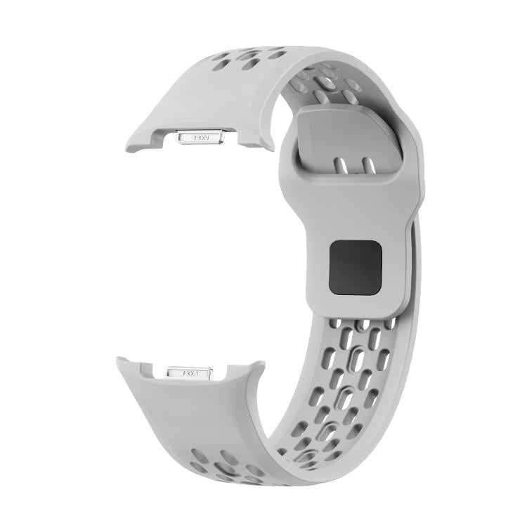 For Samsung Galaxy Watch8 40mm Rhombic Texture Bezel and Black Reverse Buckle Silicone Watch Band(Gray Black) - Watch Bands by buy2fix | Online Shopping UK | buy2fix