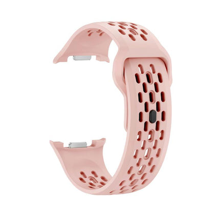 For Samsung Galaxy Watch8 40mm Diamond Bezel and Black Reverse Buckle Silicone Watch Band(Pink Rose Gold) - Watch Bands by buy2fix | Online Shopping UK | buy2fix