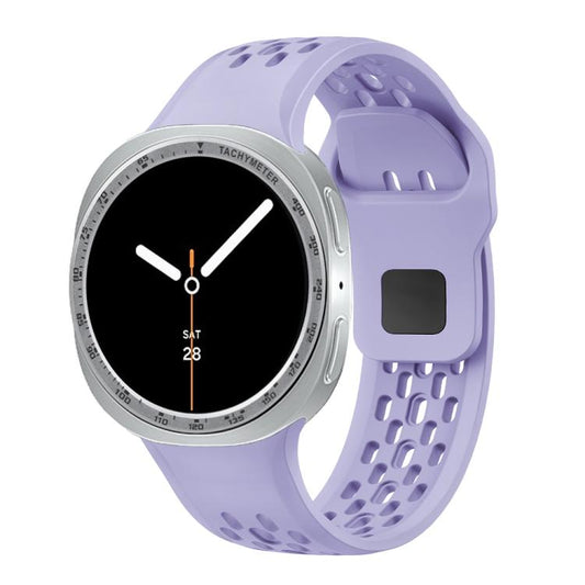 For Samsung Galaxy Watch8 44mm Speed Bezel and Black Reverse Buckle Silicone Watch Band(Purple Silver) - Watch Bands by buy2fix | Online Shopping UK | buy2fix